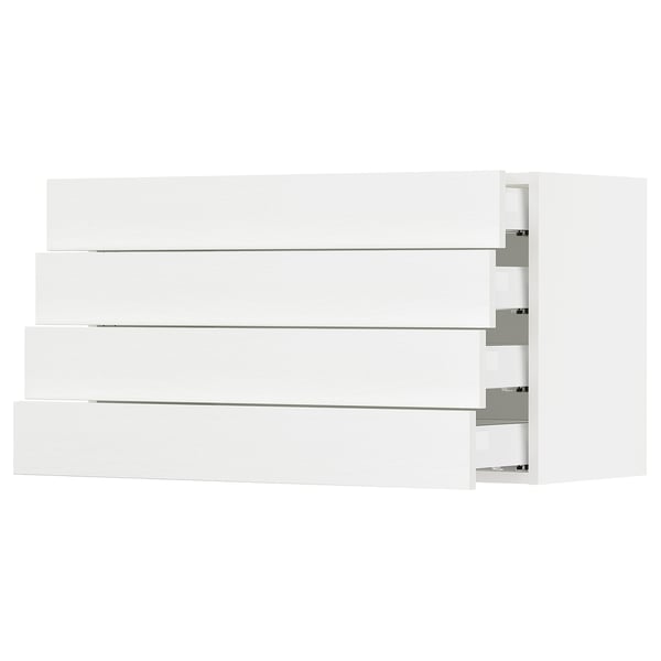 SEKTION / MAXIMERA Wall cabinet with 4 drawers, white Enköping/white wood effect, 36x15x20 "