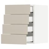 SEKTION / MAXIMERA Wall cabinet with 4 drawers, white/Havstorp beige, 15x15x20 "