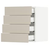 SEKTION / MAXIMERA Wall cabinet with 4 drawers, white/Havstorp beige, 18x15x20 "