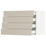 SEKTION / MAXIMERA Wall cabinet with 4 drawers, white/Havstorp beige, 30x15x20 "