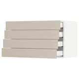 SEKTION / MAXIMERA Wall cabinet with 4 drawers, white/Havstorp beige, 36x15x20 "
