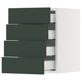 SEKTION / MAXIMERA Wall cabinet with 4 drawers, white/Havstorp deep green, 15x15x20 "