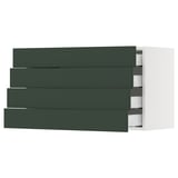 SEKTION / MAXIMERA Wall cabinet with 4 drawers, white/Havstorp deep green, 36x15x20 "