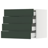 SEKTION / MAXIMERA Wall cabinet with 4 drawers, white/Havstorp deep green, 24x15x20 "