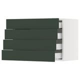 SEKTION / MAXIMERA Wall cabinet with 4 drawers, white/Havstorp deep green, 30x15x20 "