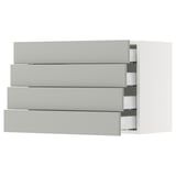 SEKTION / MAXIMERA Wall cabinet with 4 drawers, white/Havstorp light gray, 30x15x20 "