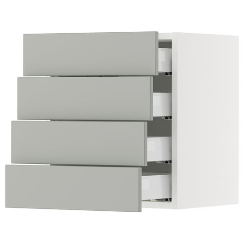 SEKTION grey kitchen drawer unit, modern, four drawers, smooth design.