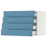 SEKTION / MAXIMERA Wall cabinet with 4 drawers, white/Lerhyttan blue, 30x15x20 "