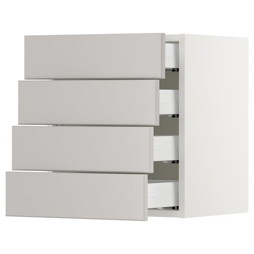 White SEKTION kitchen cabinet with four drawners.