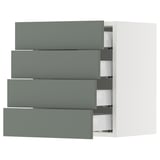 SEKTION / MAXIMERA Wall cabinet with 4 drawers, white/Nickebo matte grey-green, 18x15x20 "