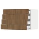 SEKTION / MAXIMERA Wall cabinet with 4 drawers, white/Tistorp brown walnut effect, 30x15x20 "