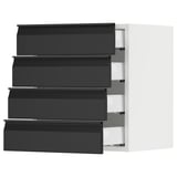 SEKTION / MAXIMERA Wall cabinet with 4 drawers, white/Upplöv matte anthracite, 18x15x20 "