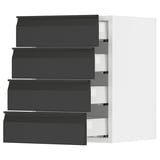 SEKTION / MAXIMERA Wall cabinet with 4 drawers, white/Upplöv matte anthracite, 15x15x20 "