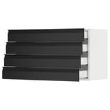 SEKTION / MAXIMERA Wall cabinet with 4 drawers, white/Upplöv matte anthracite, 36x15x20 "