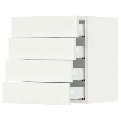 SEKTION / MAXIMERA Wall cabinet with 4 drawers, white/Vallstena white, 18x15x20 "