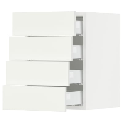 SEKTION / MAXIMERA Wall cabinet with 4 drawers, white/Vallstena white, 15x15x20 "
