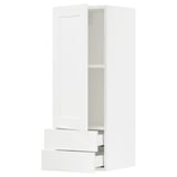 SEKTION / MAXIMERA Wall cabinet with door/2 drawers, white Enköping/white wood effect, 15x15x40 "