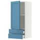 SEKTION / MAXIMERA Wall cabinet with door/2 drawers, white/Lerhyttan blue, 18x15x40 "