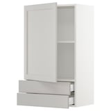 SEKTION / MAXIMERA Wall cabinet with door/2 drawers, white/Lerhyttan light gray, 24x15x40 "