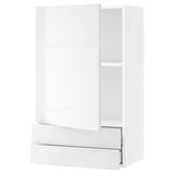 SEKTION / MAXIMERA Wall cabinet with door/2 drawers, white/Ringhult white, 24x15x40 "