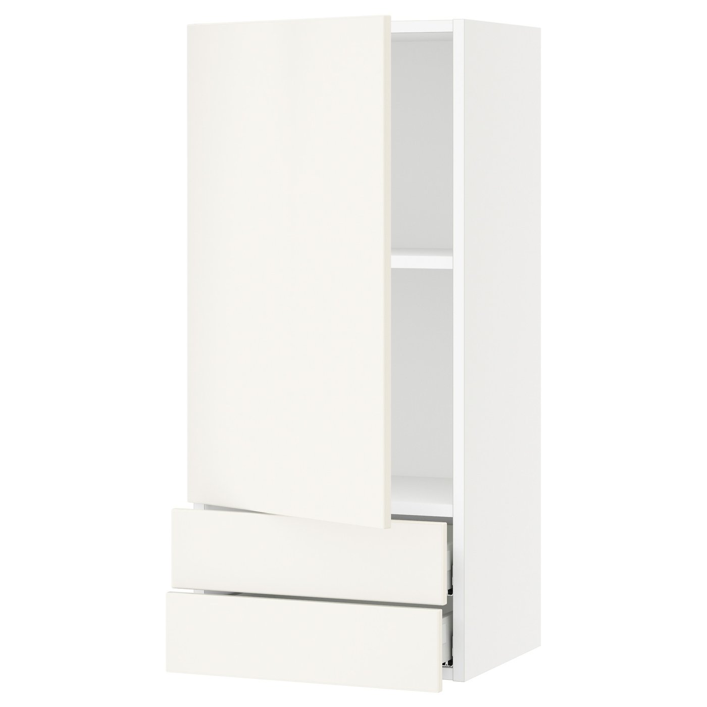 SEKTION / MAXIMERA wall cabinet with door/2 drawers, white