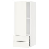 SEKTION / MAXIMERA Wall cabinet with door/2 drawers, white/Veddinge white, 15x15x40 "