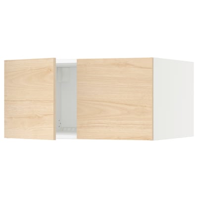 Ikea SEKTION cabinet, ash wood, white frame, minimalist design, adjustable shelves.