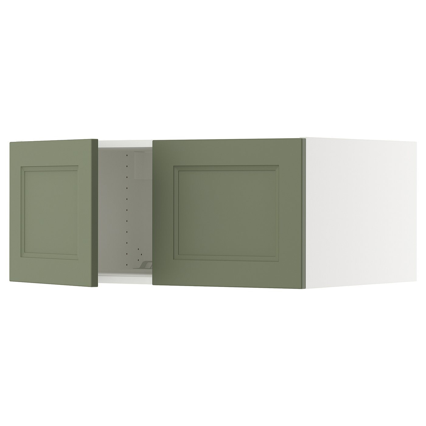 SEKTION top cab f fridge/freezer w 2 doors, white/Vedhamn oak