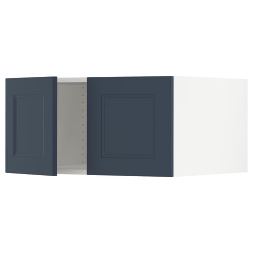 Lysis: ikea SEKTION blue cabinet with square panel design, wooden material.