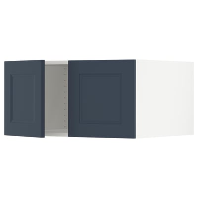 Lysis: ikea SEKTION blue cabinet with square panel design, wooden material.