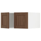 SEKTION Top cab f fridge/freezer w 2 doors, white Enköping/brown walnut effect, 30x24x15 "