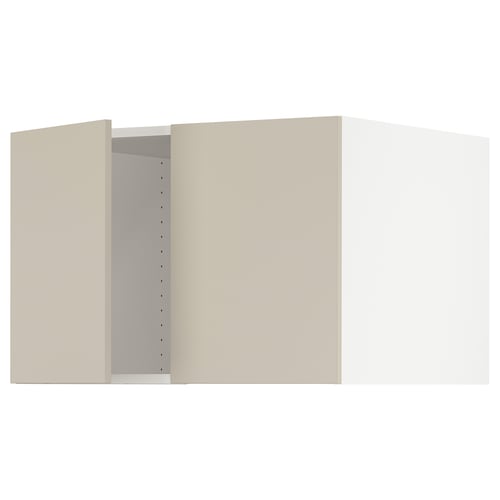 SEKTION kitchen cabinet in beige with adjustable shelves and dampers.
