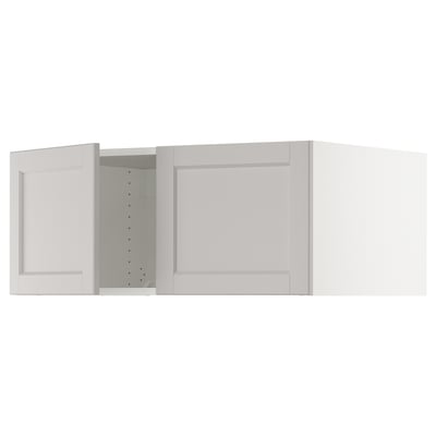 SEKTION Top cab f fridge/freezer w 2 doors, white/Lerhyttan light gray, 36x24x15 "