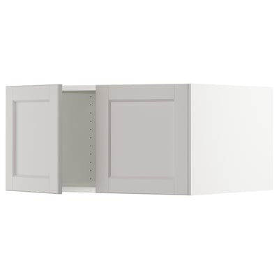 SEKTION Top cab f fridge/freezer w 2 doors, white/Lerhyttan light gray, 30x24x15 "