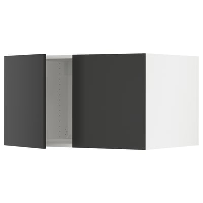 SEKTION Top cab f fridge/freezer w 2 doors, white/Nickebo matte anthracite, 36x24x20 "