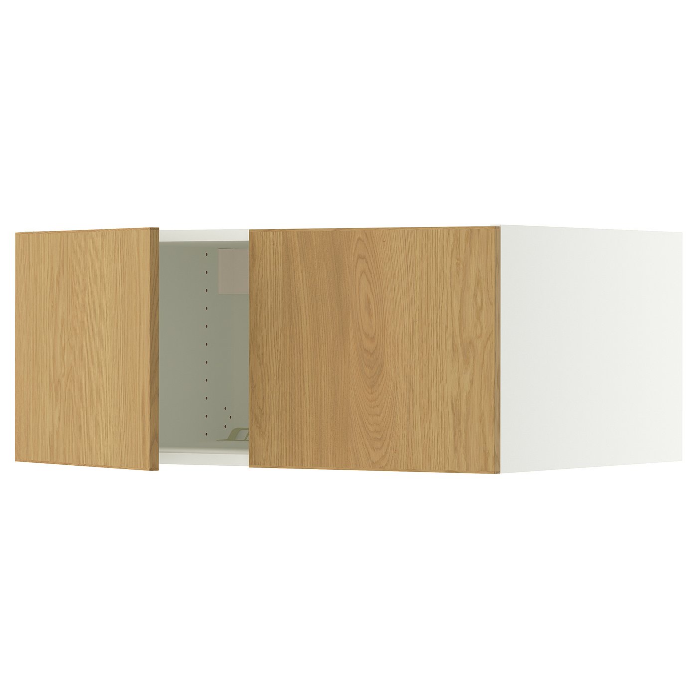 SEKTION top cab f fridge/freezer w 2 doors, white/Sinarp oak