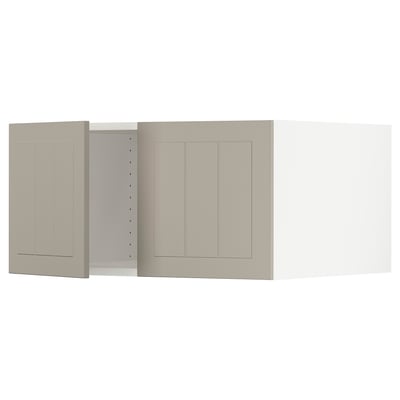 SEKTION Top cab f fridge/freezer w 2 doors, white/Stensund beige, 30x24x15 "