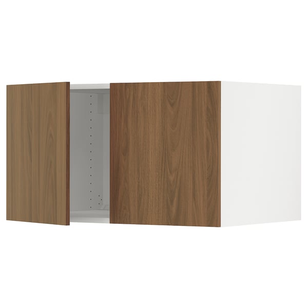 SEKTION Top cab f fridge/freezer w 2 doors, white/Tistorp brown walnut effect, 36x24x20 "