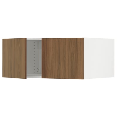 SEKTION Top cab f fridge/freezer w 2 doors, white/Tistorp brown walnut effect, 36x24x15 "