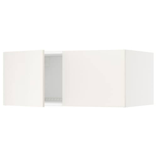 SEKTION white kitchen cabinet, sleek modern design, with adjustable shelves and soft-closing doors.