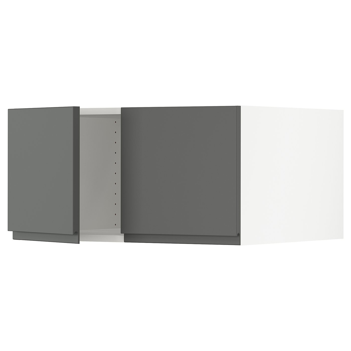 SEKTION top cab f fridge/freezer w 2 doors, white/Voxtorp dark