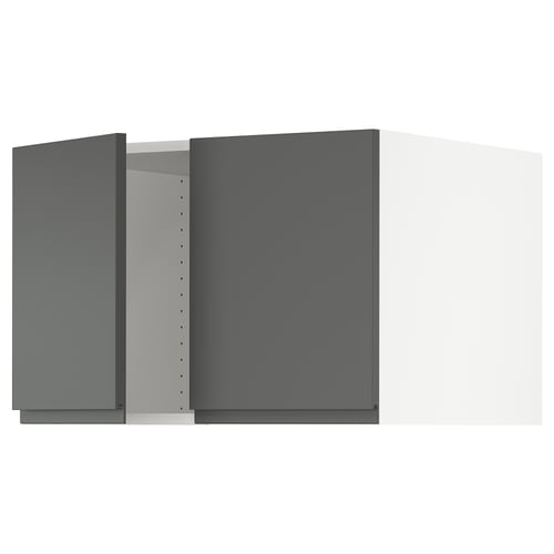 Modern grey kitchen cabinet, sleek design, matt finish, square shape, adjustable shelves.