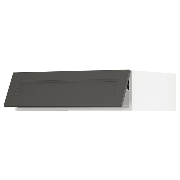 SEKTION Top cab f fridge/freezer w push-op, white/Axstad dark gray, 36x24x10 "