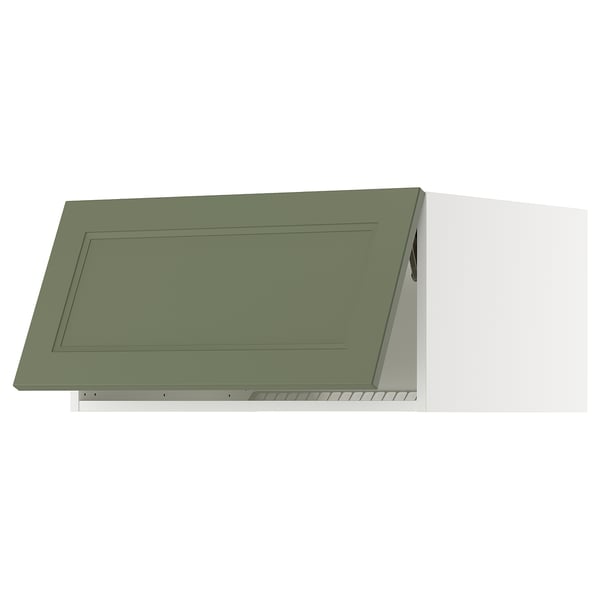 SEKTION Top cab f fridge/freezer w push-op, white/Axstad gray-green, 30x24x15 "