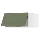 SEKTION Top cab f fridge/freezer w push-op, white/Axstad gray-green, 30x24x15 "