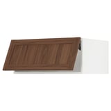 SEKTION Top cab f fridge/freezer w push-op, white Enköping/brown walnut effect, 36x24x15 "