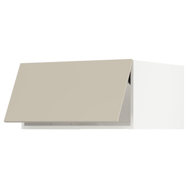 SEKTION Top cab f fridge/freezer w push-op, white/Havstorp beige, 30x24x15 "