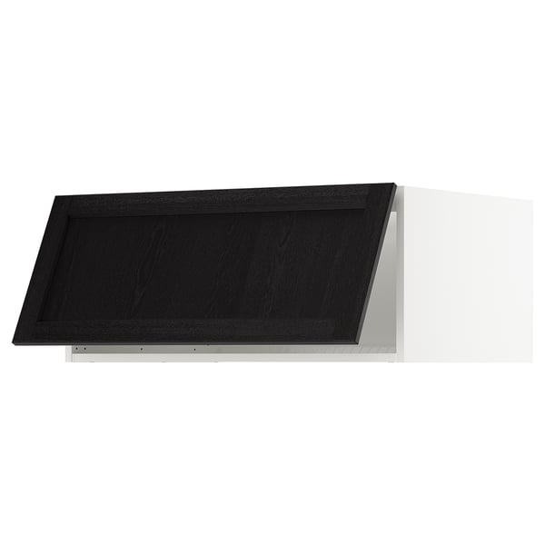 SEKTION Top cab f fridge/freezer w push-op, white/Lerhyttan black stained, 36x24x15 "
