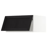 SEKTION Top cab f fridge/freezer w push-op, white/Lerhyttan black stained, 30x24x15 "