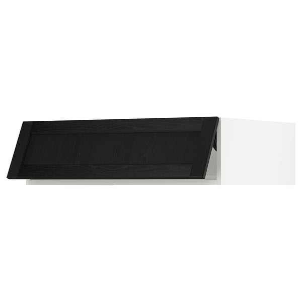 SEKTION Top cab f fridge/freezer w push-op, white/Lerhyttan black stained, 36x24x10 "